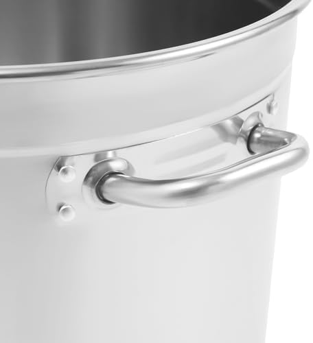 50 Quart 304 Stainless Steel Stockpot Commercial Large Stock Pot with Lid & Handles, Cookware Soup Pot for Boiling Cooking Stew, Induction Cooking Pot for Home Restaurant Hotel (48L/50Qt)