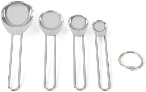 Martha Stewart Richburn 4-Piece Stainless Steel Measuring Spoons Set – Durable and Accurate Kitchen Measuring Tools for Baking and Cooking