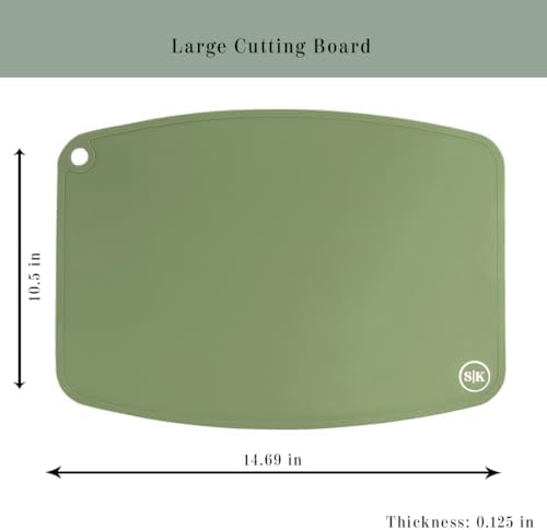 The Silicone Kitchen 3-Piece Premium Silicone Cutting Board Set, Flexible, Non-Slip, Knife-Friendly. BPA Free, Non-Toxic, 100% Food-Grade Silicone
