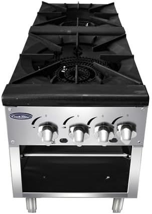 Atosa Commercial CookRite Stock Pot Stove, Propane Gas, (2) Burners, Manual Controls (ATSP-18-2-LP)