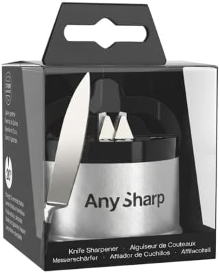 AnySharp – GLOBAL – Easy to Use, Hands Free Knife Sharpener - Silver