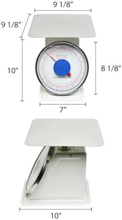 TrueCraftware- 48 lb. Mechanical Kitchen Flat Platform Weighing Food Scale- Heavy Duty Portion Control Mechanical Kitchen and Food Scale Industrial Dial Scale for Kitchens and Restaurants