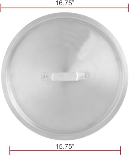 TrueCraftware- 60 qt. Aluminum Stock Pot Lid 16-3/4" x 1-1/4"-for Stockpots Soup Pots Stew Pots Commercial Cookware
