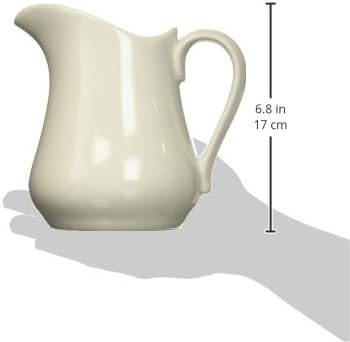 HIC Kitchen Creamer Pitcher With Handle, Fine Porcelain, 32-Ounce Capacity, For Coffee, Tea, Dressings, Gravies, Sauces