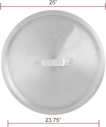 TrueCraftware-160 qt Aluminum Stock Pot Lid 24-7/8" x 1-1/4"-Cookware Cover for Sauce Pots Stockpots Simmering Pots
