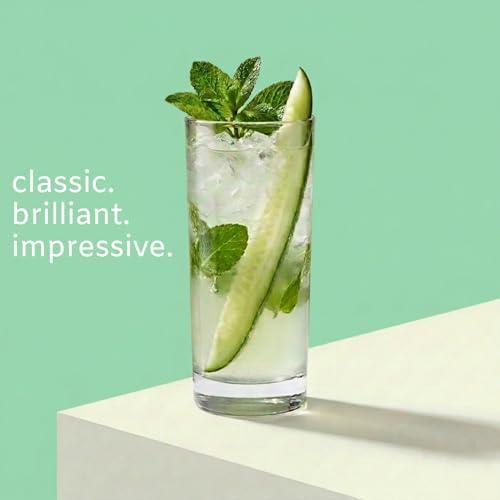 Godinger Drinking Glasses, Tall Highball Glasses Set of 4, Made in Italy