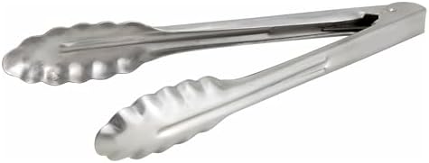 Winco Coiled Spring Extra Heavyweight Stainless Steel Utility Tong, 9-Inch