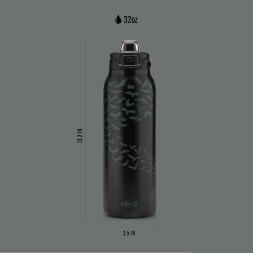Ello Pop & Fill Insulated Stainless Steel Water Bottle with Quick Fill Lid, Leakproof Locking, Sip or Chug Spout, BPA-Free, Double Wall Vacuum Insulated for Sports, Travel & School- 22oz / 32oz / 40oz