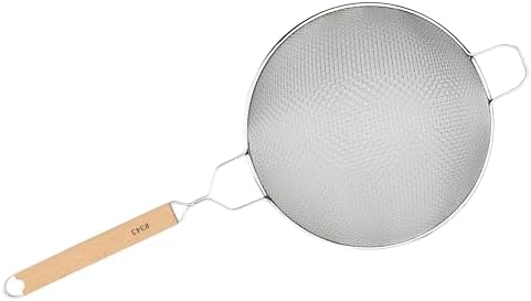 Winco MS2K-10D Strainer, 10.5-Inch Diameter, Double Fine Mesh, Medium, Stainless Steel, Tan