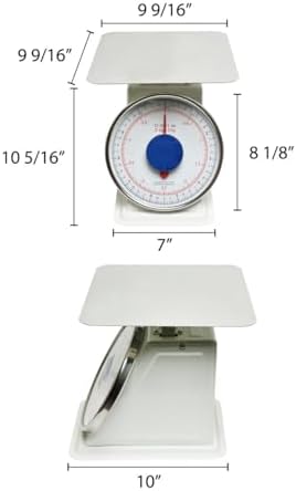 TrueCraftware- 11 lb. Mechanical Kitchen Flat Platform Weighing Food Scale- Heavy Duty Portion Control Mechanical Kitchen and Food Scale Industrial Dial Scale for Kitchens and Restaurants