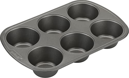 GoodCook Everyday Nonstick Steel Jumbo Texas Muffin Pan,6-cup,Gray,(Pack of 12)