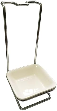 Steel Upright Ladle Holder Square White Ceramic Bowl Spoon Rest