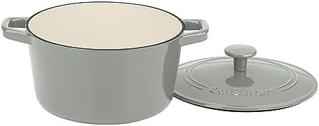 Cuisinart Chef's Classic Enameled Cast Iron Dutch Oven with Lid, Porcelain Enameled Interior, Oven Safe, Induction Compatible, 3-Quart, Round, Tea Grey