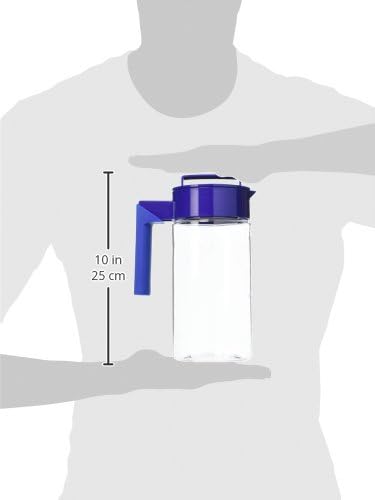 Takeya Airtight Pitcher - Durable BPA-Free Eastman Tritan Odor/Stain-Resistant Leakproof Lid for Iced Tea/Water Easy-Grip Silicone Handle Spill-Free Spout Fridge-Friendly Made in USA 1 Quart/Blueberry