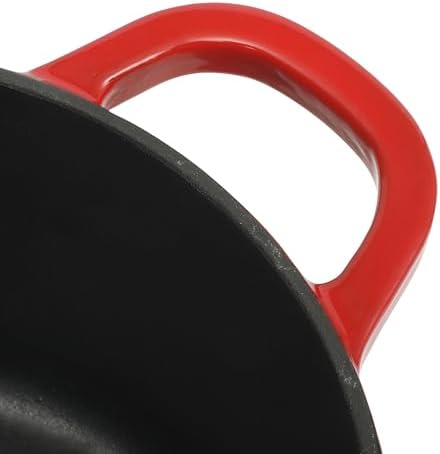 Crock Pot Artisan 3-Quart Round Cast Iron Dutch Oven With Oven Safe Borasilicate Lid - Red
