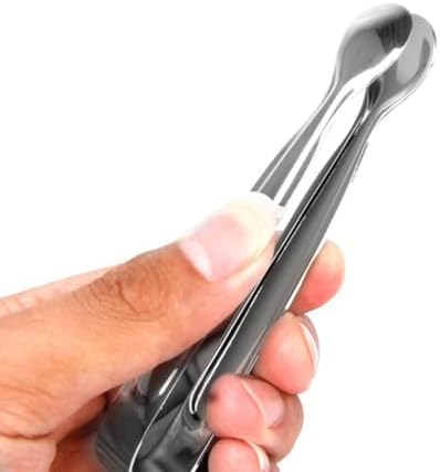 Small Silver Stainless Steel Serving Tongs for Ice and Sugar