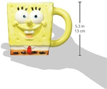 Silver Buffalo SpongeBob SquarePants 3D Sculpted Ceramic Mug, 20 Ounces