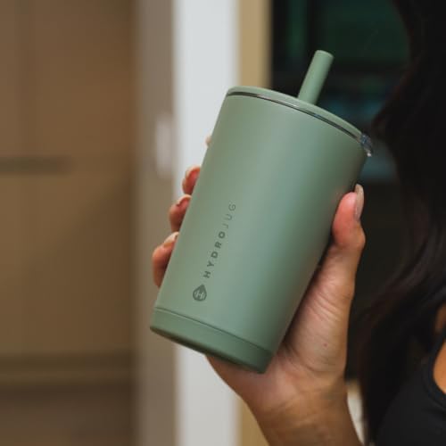 HydroJug Everyday Tumbler 14 oz, Ceramic-Lined Straw Cup, Courtyard