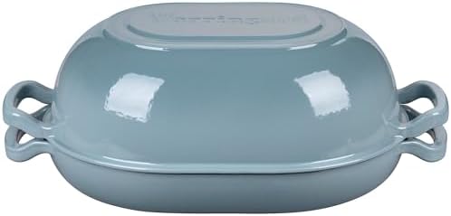 VORRINGARD Enameled Cast Iron Sourdough Bread Oven, Dutch Oven, Loaf Cast Iron Bread Pan for Homemade Bread Baking, Meatloaf Pan with Lid, 7QT, Sea Salt