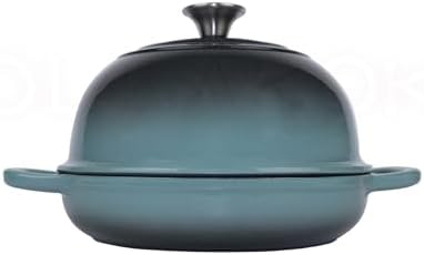 Dutch Oven for Bread Baking, Enameled Cast Iron Dutch Oven Pot with Lid, Bread Oven for Sourdough Bread Baking, Cast Iron Bread Pan, 5 qt Cyan