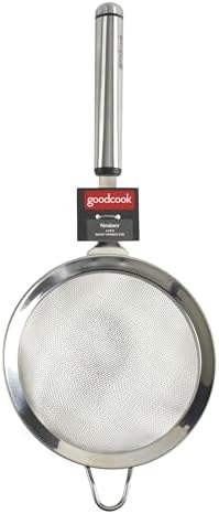 GoodCook Gourmet 6-inch Hand Strainer, Stainless Steel Diamond Shaped Ergonomic Handle with Hang Loop
