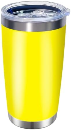 HAOLI 1 Pack 20oz Stainless Steel Tumbler with Lid/Yellow