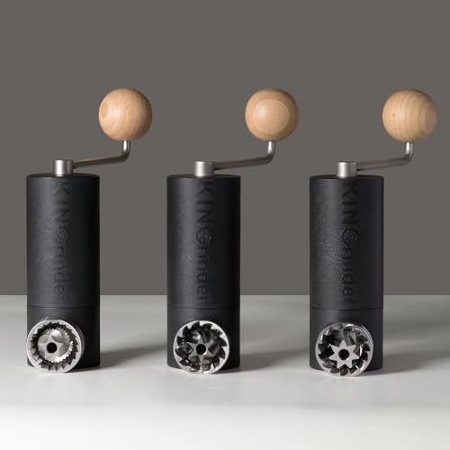 KINGrinder P0 Lightweight Manual Coffee Grinder, ABS Body, Stainless Burr