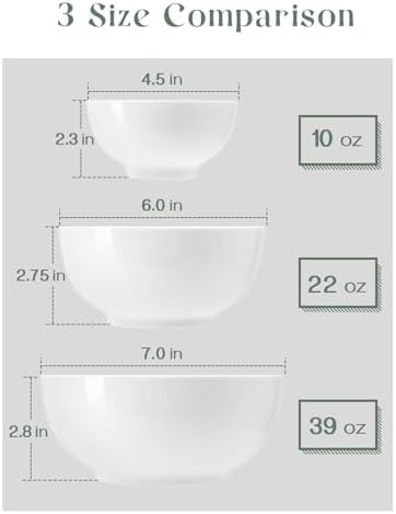 DOWAN 39 OZ Soup Bowls Set of 4 - Large Cereal Bowls, White Ceramic Big and Deep Ramen Bowls for Noodle, Pasta, Salad, Mixed Fruit - Dishwasher & Microwave Safe