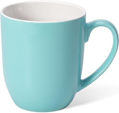Urbanstrive 16 oz Large Coffee Mugs Ceramic Coffee Mug White Coffee Cups Tea Cups Idea Gift for Women Men House Warming Gifts New Home Office (1, Blue)