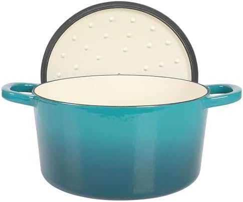 Crock-Pot Artisan 7-Quart Round Dutch Oven – Teal Ombre, Enameled Cast Iron Oven Safe Cookware