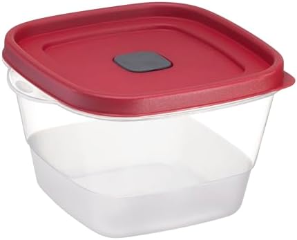 Tribello BPA-Free Plastic Food Storage Set, Red Vented Lids - Microwave, Dishwasher Safe: Perfect for Meal Prep, Leftovers, and Kitchen Organization (3 x 7-Cup)