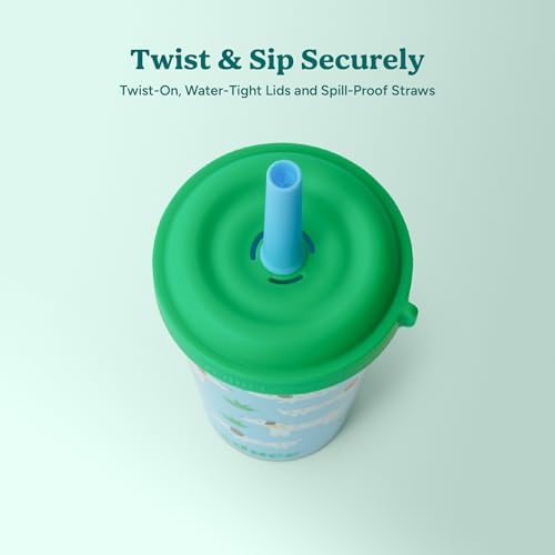 REDUCE GoGo's Kids 5-Pack 12oz Tumbler Cups with Lids & Spill-Proof Straws