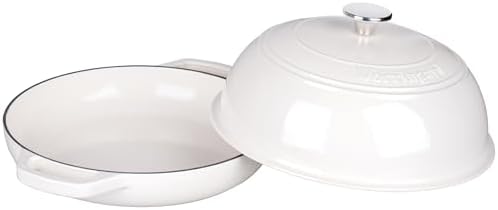 VORRINGARD Enameled Cast Iron Dutch Oven Pot with Lid, Bread Oven for Sourdough Bread Baking, Dutch Ovens with Bread Proofing Basket& Baking Supplies Set, 6 Quart, White