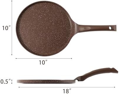 SENSARTE 10 Inch Nonstick Crepe Pan Granite Coating Pancake Pan Brown