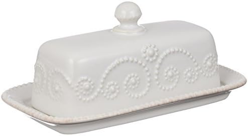 Lenox French Perle Covered Butter Dish, White -