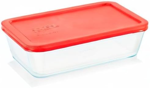 Pyrex Simply Store 6 Cup Glass Food Storage Container, BPA-Free Lids