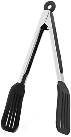 Cooking Tong 9 inches Stainless Steel Kitchen Silicone Serving Tong