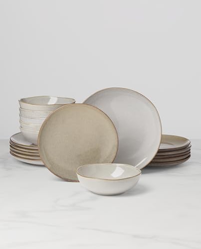Oneida Organic Shades Oatmeal Stoneware 18-Piece Dinnerware Set for 6