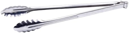 Winco 16" Silver Heavy-Duty Utility Stainless Steel Tongs