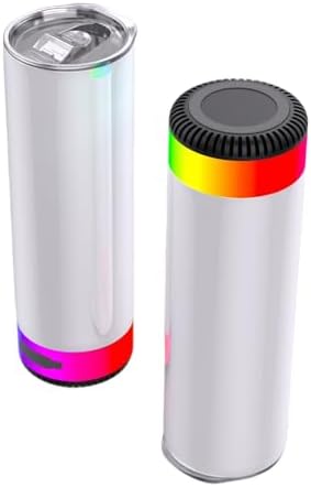 25Pack 20oz Buletooth Sublimation Printed Speaker Tumbler Straight Skinny Double Wall With Lid (Black 25pcs)