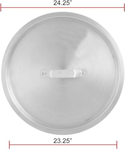 TrueCraftware- 140 qt. Aluminum Stock Pot Lid 24-7/8" x 1-1/4"-Pot Cover for Stockpots Soup Pots Stew Pots Commercial Cookware