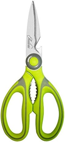 Kitchen Shears, Acelone Premium Heavy Duty Shears Ultra Sharp Stainless Steel Multi-function Kitchen Scissors for Chicken/Poultry/Fish/Meat/Vegetables/Herbs/BBQ… (Light Green)