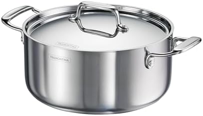 Tramontina Utsava Tri-Ply Clad Stainless Steel 5-Quart Casserole with Lid