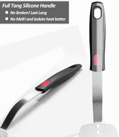 Stainless Steel Flexible Spatula, Thin Metal Turners, 2Pack(S+XL) Slotted