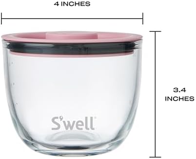 S'well 12oz Glass Prep Bowl Set of 4 For Easy Meal Prep, S'well Signatures, Made From Durable Tempered Glass, Nests Inside 21.5oz