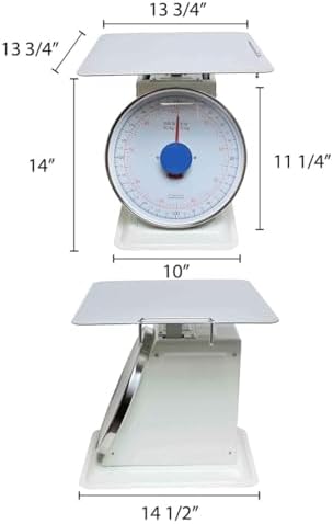TrueCraftware- 200 lb. Mechanical Kitchen Flat Platform Weighing Food Scale- Heavy Duty Portion Control Mechanical Kitchen and Food Scale Industrial Dial Scale for Kitchens and Restaurants