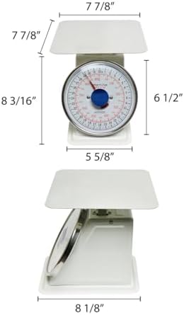 TrueCraftware- 2 lb. Mechanical Kitchen Flat Platform Weighing Food Scale- Heavy Duty Portion Control Mechanical Kitchen and Food Scale Industrial Dial Scale for Kitchens and Restaurants