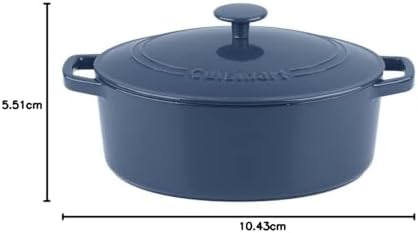 Cuisinart Chef's Classic Enameled Cast Iron Oval Covered Casserole (Provencial Blue, 5.5-Quart)