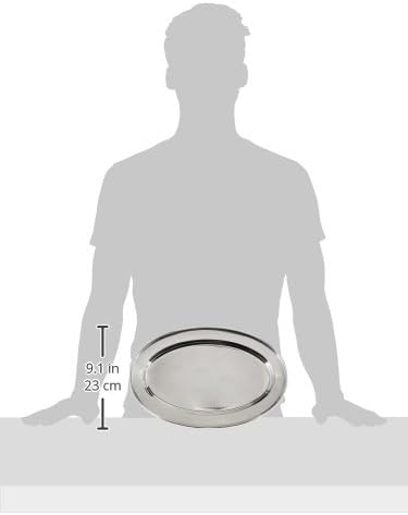 Winco 14" x 8 3/4" Oval Stainless Steel Platter