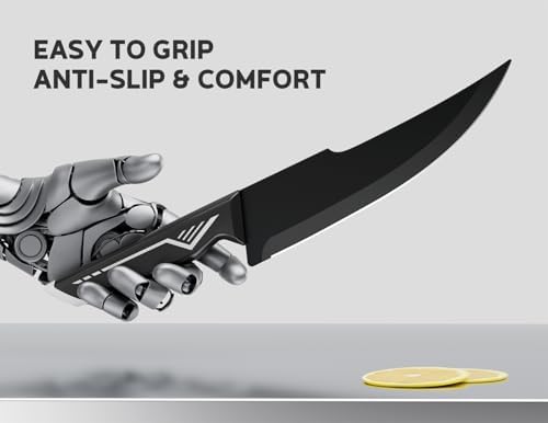 ASETY Kitchen Knife Set, 15 PCS Knife Block Set, Dishwasher Safe, White